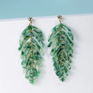 Aretes de hojas color verde Alala