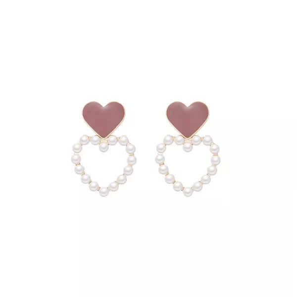 Aretes de corazon lila Alala