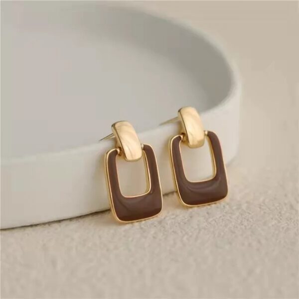 Aretes cuadros cafe Alala