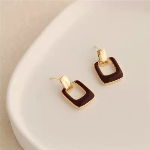 Aretes cuadros cafe Alala