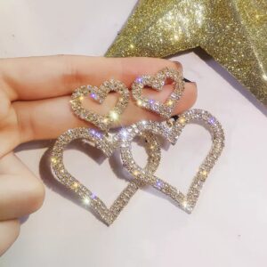 Aretes de corazon con cristales Alala