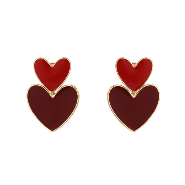 Aretes de corazon doble Alala