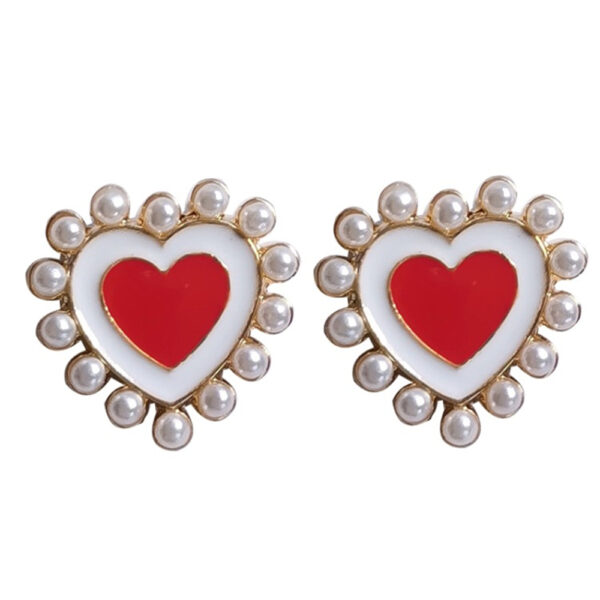 Aretes de corazón con perlas Alala