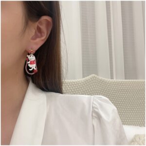 Aretes de Gatito con Corazones